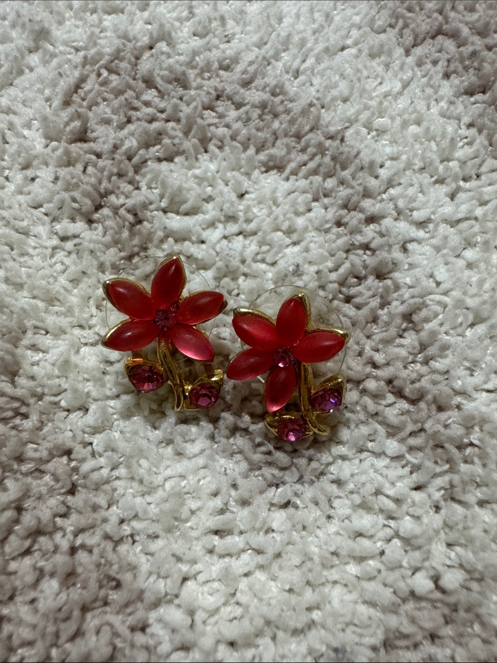 Pink Flower Earrings